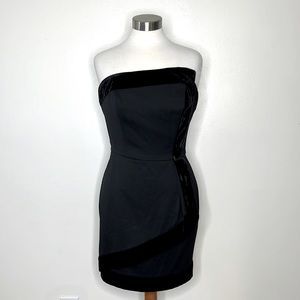 "NEW" RACHEL ZOE Velvet Trim Faux Wrap Strapless Dress Sz 8